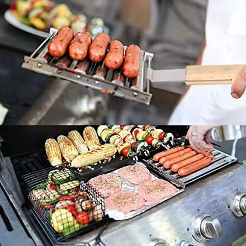 sausage-griller-stainless-steel-grill-roller-rack-with-long-wood-handle-3